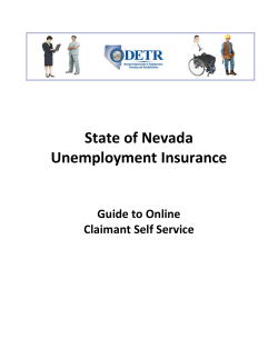 State of Nevada Unemployment Insurance Guide to Online Claimant Self Service