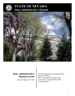 STATE OF NEVADA State Administrative Manual  State Administrative