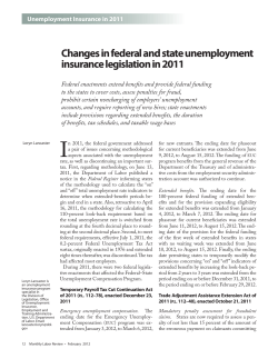 Changes in federal and state unemployment insurance legislation in 2011