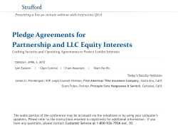 Pledge Agreements for Partnership and LLC Equity Interests