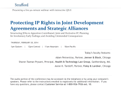 Protecting IP Rights in Joint Development Agreements and Strategic Alliances