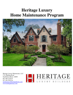 Heritage Luxury Home Maintenance Program