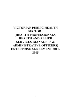 VICTORIAN PUBLIC HEALTH SECTOR (HEALTH PROFESSIONALS, HEALTH AND ALLIED