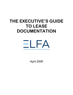 THE EXECUTIVE’S GUIDE TO LEASE DOCUMENTATION