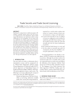 Trade Secrets and Trade-Secret Licensing