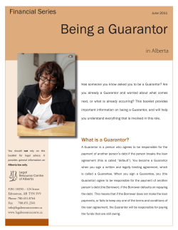 Being a Guarantor Financial Series in Alberta