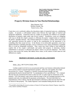 Property Division Issues in Non-Marital Relationships