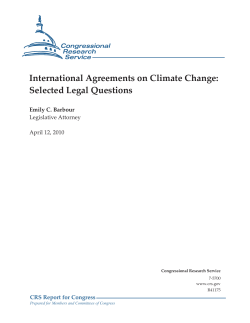 International Agreements on Climate Change: Selected Legal Questions CRS Report for Congress