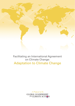 Adaptation to Climate Change Facilitating an International Agreement on Climate Change: