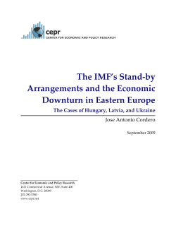 The IMF’s Stand-by Arrangements and the Economic Downturn in Eastern Europe