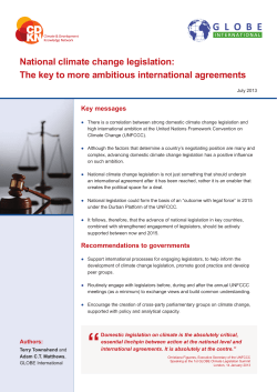 National climate change legislation: The key to more ambitious international agreements