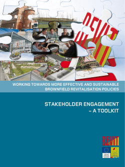 STAKEHOLDER ENGAGEMENT - A TOOLKIT WORKING TOWARDS MORE EFFECTIVE AND SUSTAINABLE