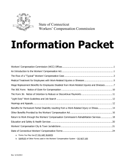 Information Packet  State of Connecticut Workers’ Compensation Commission