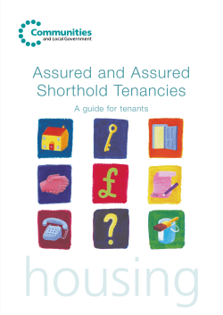 housing Assured and Assured Shorthold Tenancies A guide for tenants