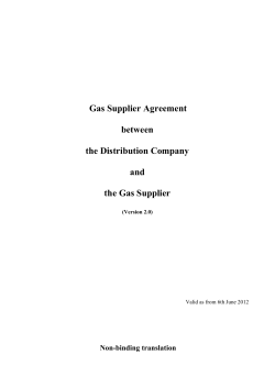 Gas Supplier Agreement  between the Distribution Company