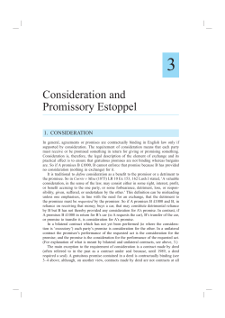 3 Consideration and Promissory Estoppel 1. CONSIDERATION