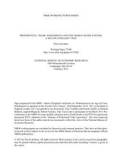 NBER WORKING PAPER SERIES A MULTILATERALIST VIEW