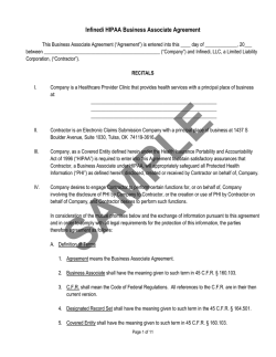 Infinedi HIPAA Business Associate Agreement