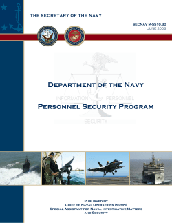 Department of the Navy Personnel Security Program