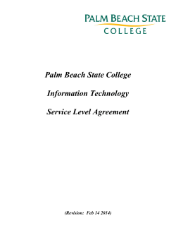 Palm Beach State College Information Technology Service Level Agreement