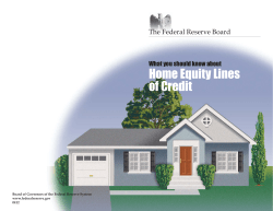 Home Equity Lines of Credit The Federal Reserve Board