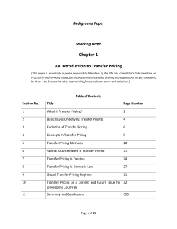 Chapter 1  An Introduction to Transfer Pricing Background Paper 