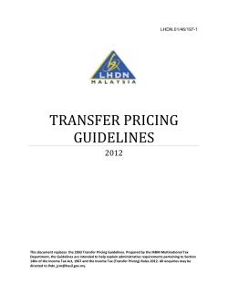TRANSFER PRICING GUIDELINES 2012