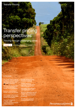 Transfer pricing perspectives Transfer Pricing Thriving through challenging times