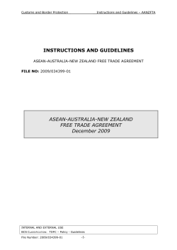 INSTRUCTIONS AND GUIDELINES ASEAN-AUSTRALIA-NEW ZEALAND FREE TRADE AGREEMENT