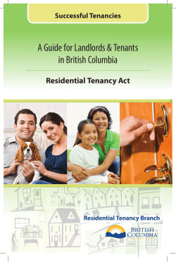 A Guide for Landlords &amp; Tenants in British Columbia Residential Tenancy Act