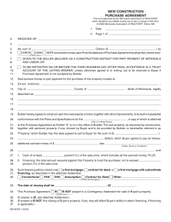NEW CONSTRUCTION PURCHASE AGREEMENT