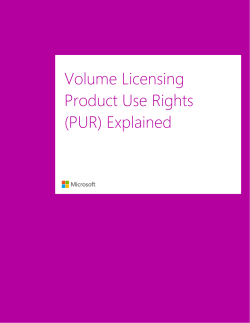Volume Licensing Product Use Rights (PUR) Explained