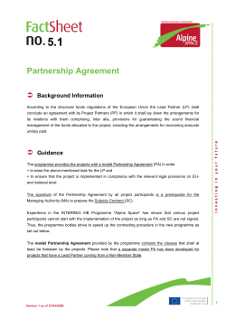 5.1 Partnership Agreement Â Background Information