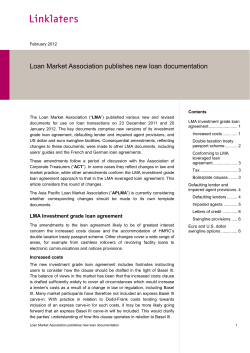 Loan Market Association publishes new loan documentation