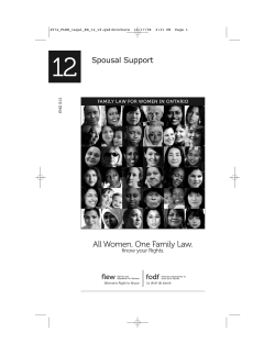 12 All Women. One Family Law. Spousal Support Know your Rights.