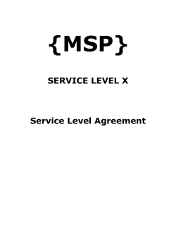 {MSP} SERVICE LEVEL X  Service Level Agreement