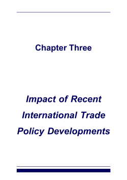 Impact of Recent International Trade Policy Developments