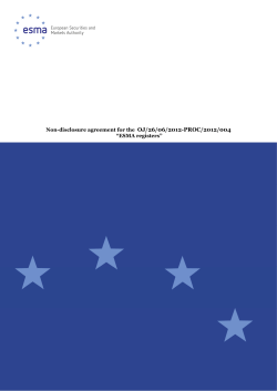 OJ/26/06/2012-PROC/2012/004 Non-disclosure agreement for the  “ESMA registers”