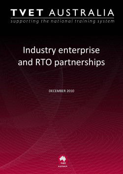 Industry enterprise and RTO partnerships  DECEMBER 2010