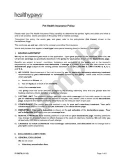 Pet Health Insurance Policy