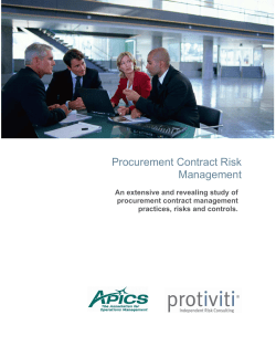 Procurement Contract Risk Management An extensive and revealing study of procurement contract management