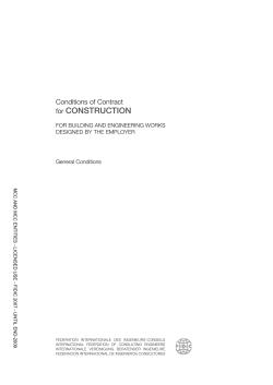 CONSTRUCTION Conditions of Contract for FOR BUILDING AND ENGINEERING WORKS