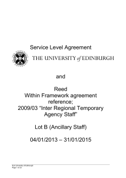 Service Level Agreement  and Reed