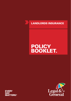 POLICY BOOKLET. LANDLORDS INSURANCE 1