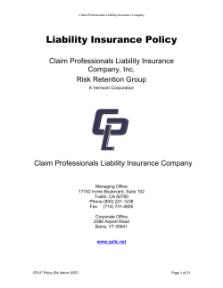 Liability Insurance Policy