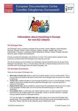 Information about travelling in Europe for non-EU citizens The Schengen Area