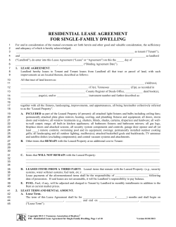 RESIDENTIAL LEASE AGREEMENT FOR SINGLE-FAMILY DWELLING