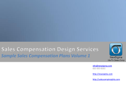 Sample Sales Compensation Plans Volume 1