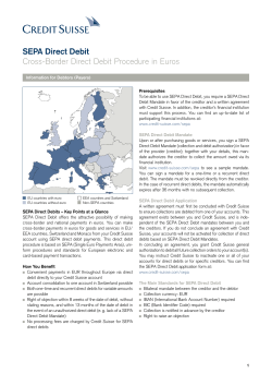 SEPA Direct Debit Cross-Border Direct Debit Procedure in Euros
