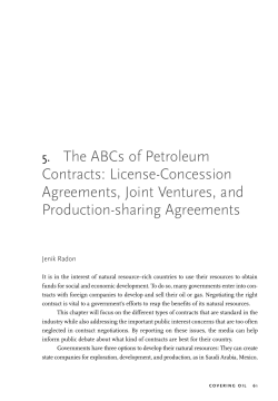 The ABCs of Petroleum Contracts: License-Concession Agreements, Joint Ventures, and Production-sharing Agreements